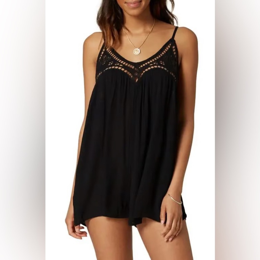 O'Neill MERIDA ROMPER SWIM COVER-UP BLACK SMALL